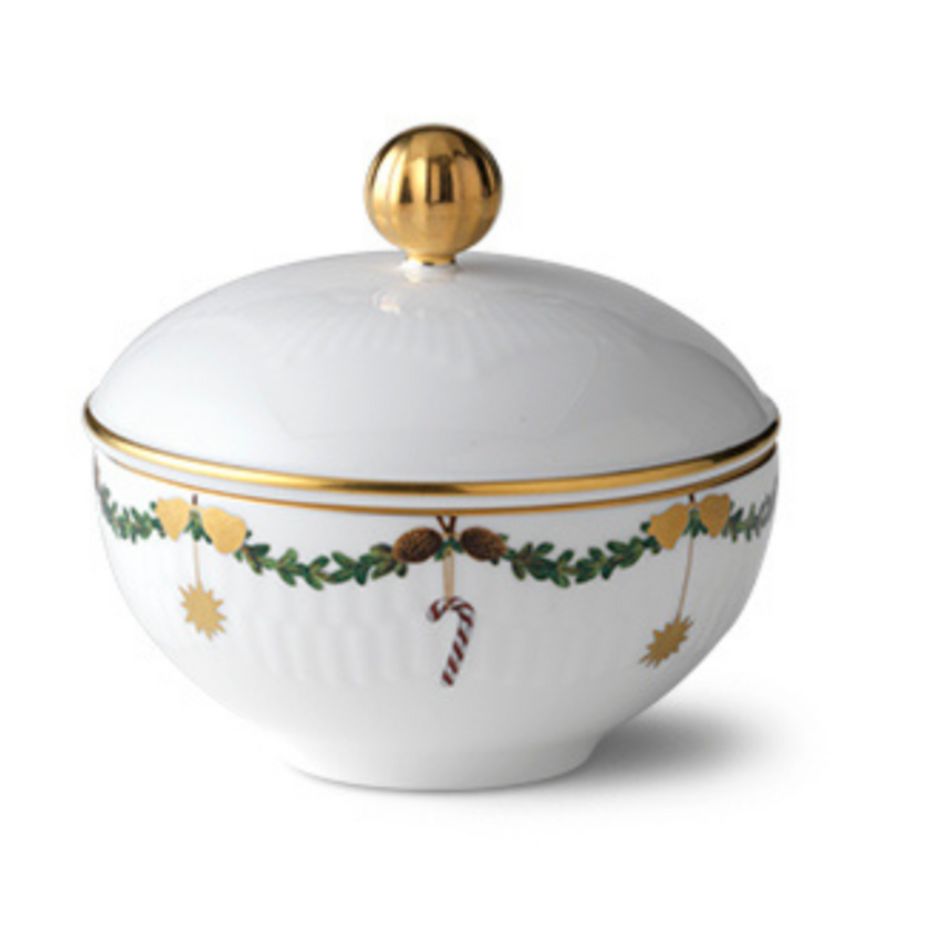 Star Fluted Christmas Sugar Bowl 15CL - Well Appointed House