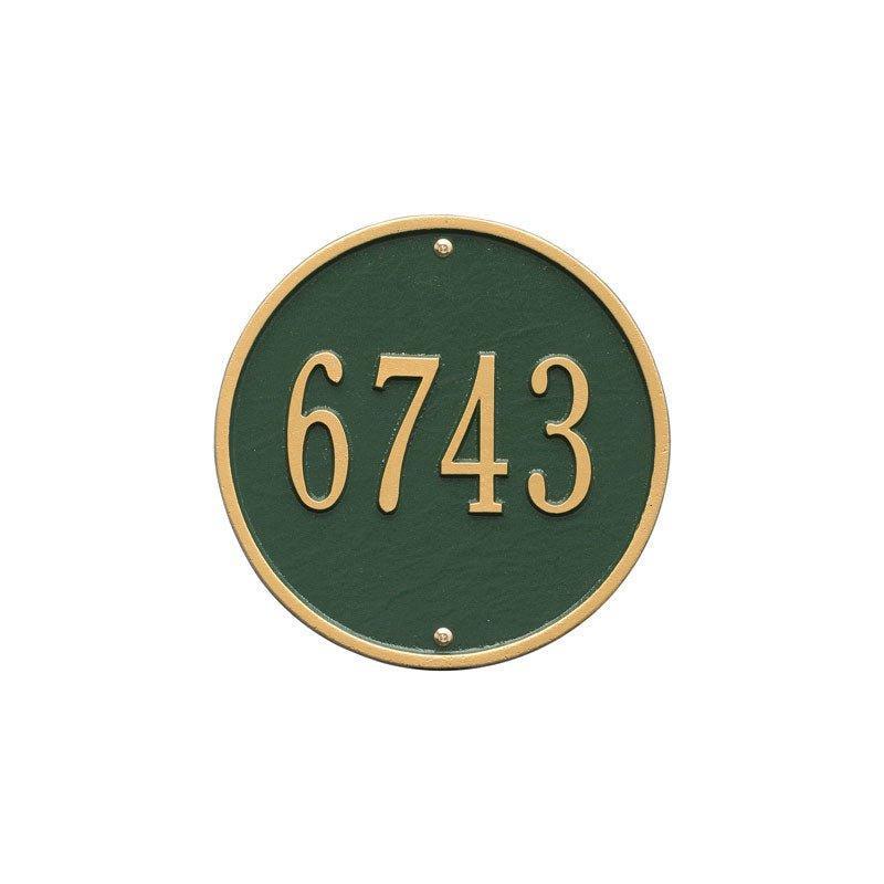 9'' One Line Round Wall Plaque - Available in Variety of Finishes - Address Signs & Mailboxes - The Well Appointed House