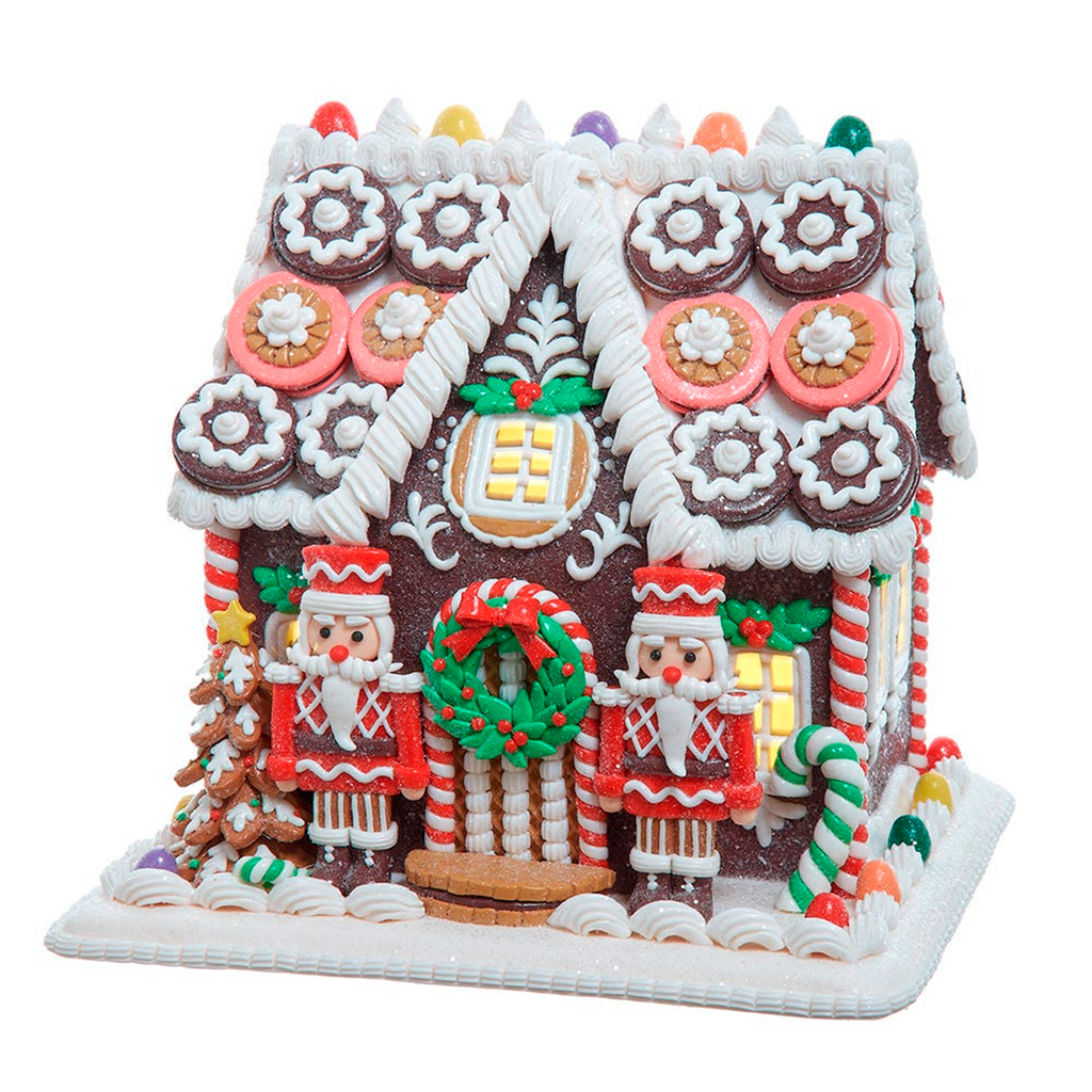 9.5 Battery Operated LED Gingerbread Cookie House - The Well Appointed House