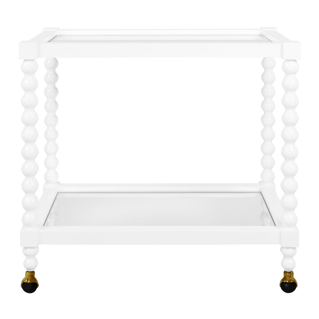 Isadore White Bar Cart - Bar & Serving Carts - The Well Appointed House