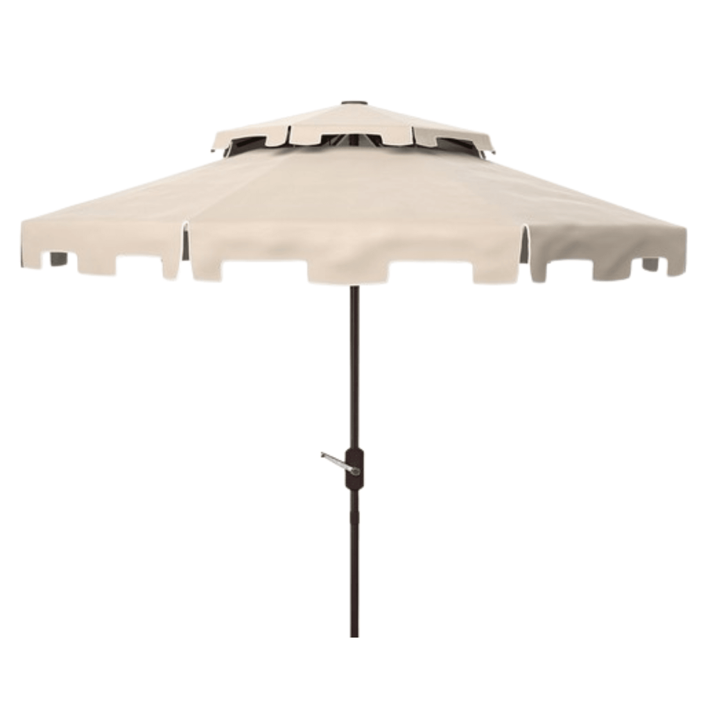 9ft Double Top Market Umbrella in Beige - Outdoor Umbrellas - The Well Appointed House