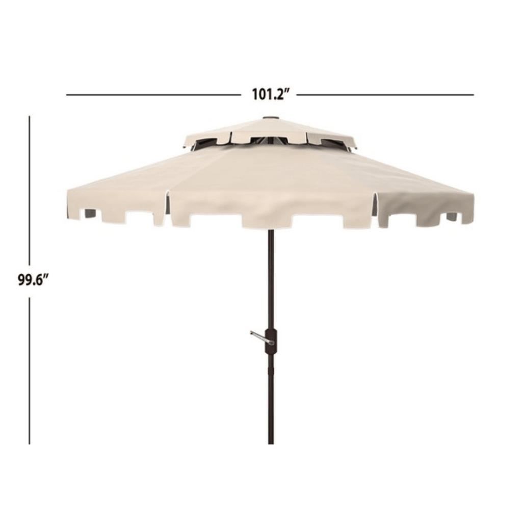 9ft Double Top Market Umbrella in Beige - Outdoor Umbrellas - The Well Appointed House