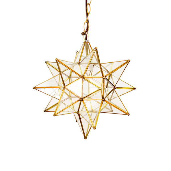 Moravian Medium Star Light Pendant in Brass - Chandeliers & Pendants - The Well Appointed House