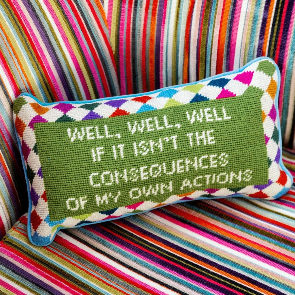 Well Well Well Needlepoint Pillow - The Well Appointed House