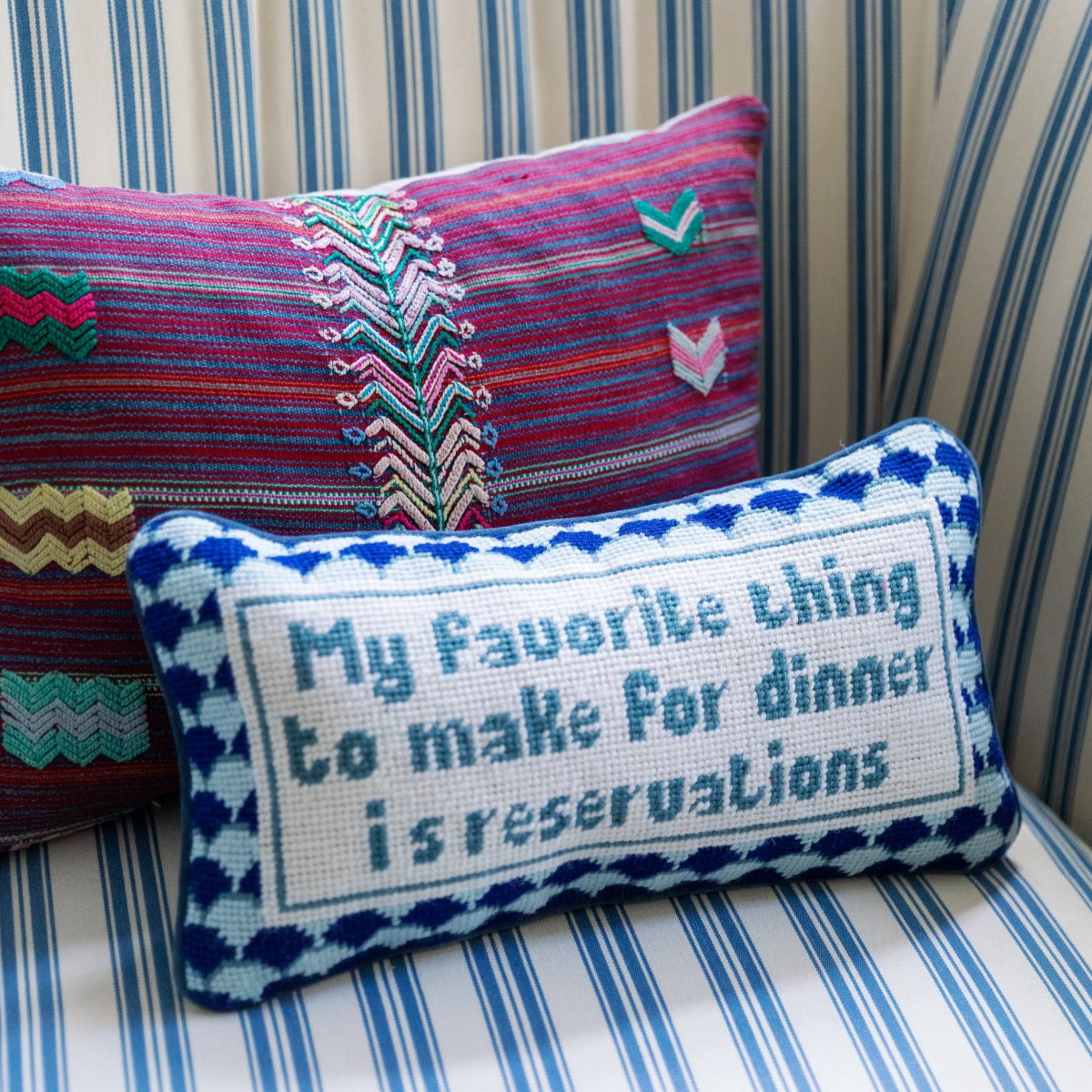 Well Well Well Needlepoint Pillow