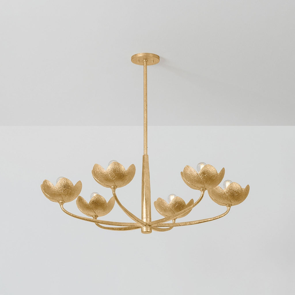 Arcata 6-Light Chandelier Vintage Gold Leaf - The Well Appointed House