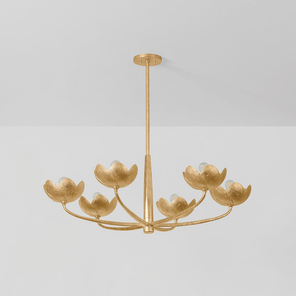 Arcata 6-Light Chandelier Vintage Gold Leaf - The Well Appointed House