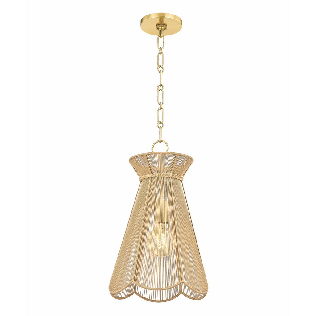 Aaliyah Aged Brass Scalloped Pendant Light - The Well Appointed House