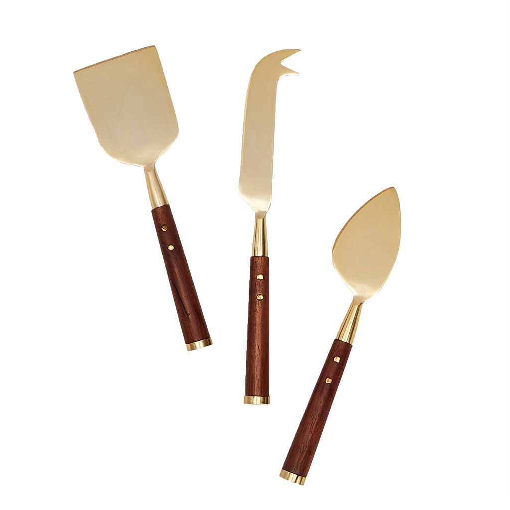 Acacia Wood S3 Cheese Knives in Gift Box - The Well Appointed House