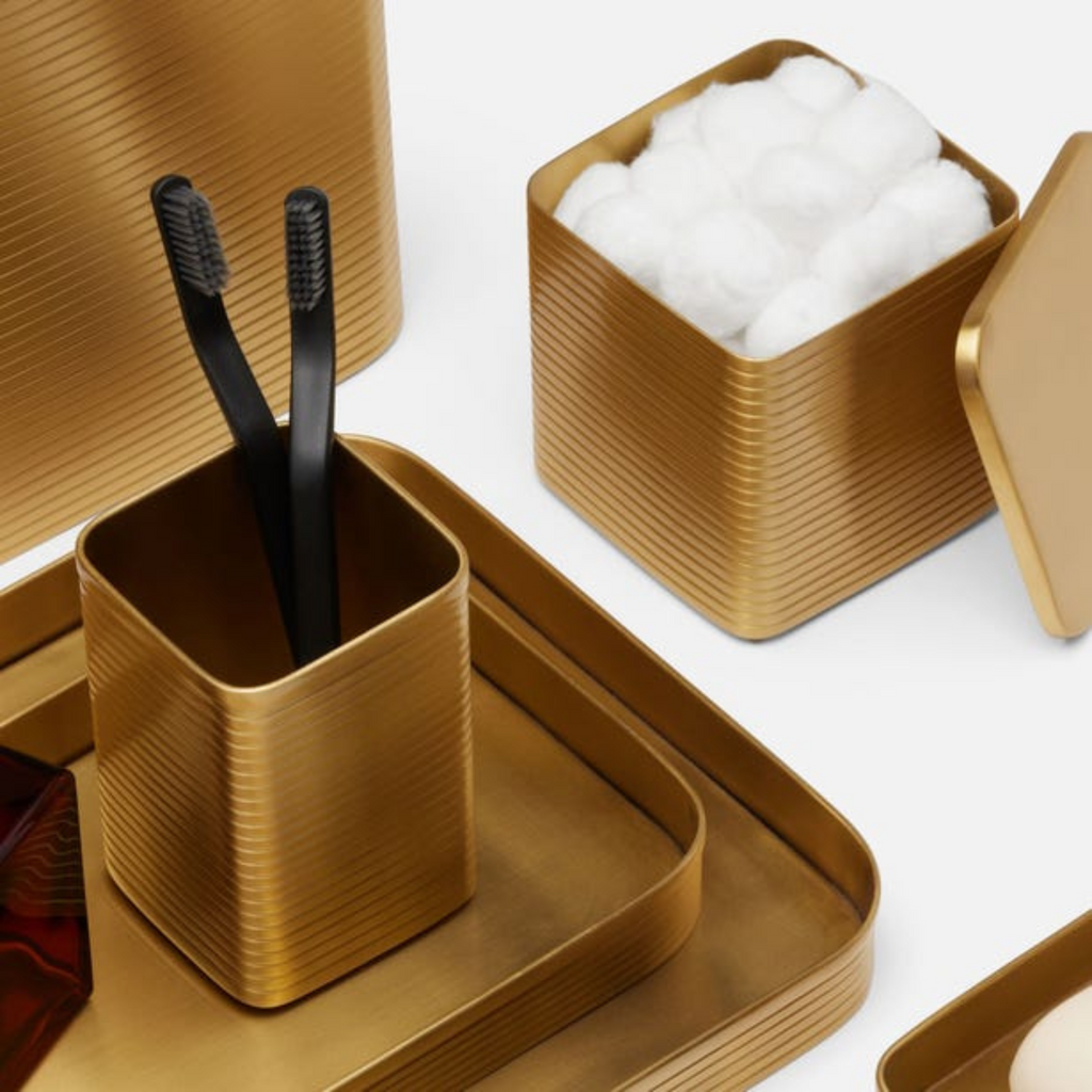 Adelaide Matte Gold Nesting Vanity Trays, Set of 2 - The Well Appointed House