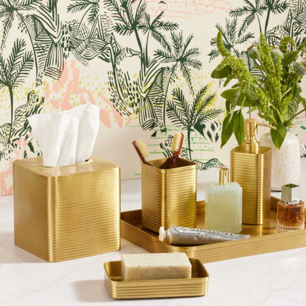 Adelaide Matte Gold Tissue Box Cover - The Well Appointed House