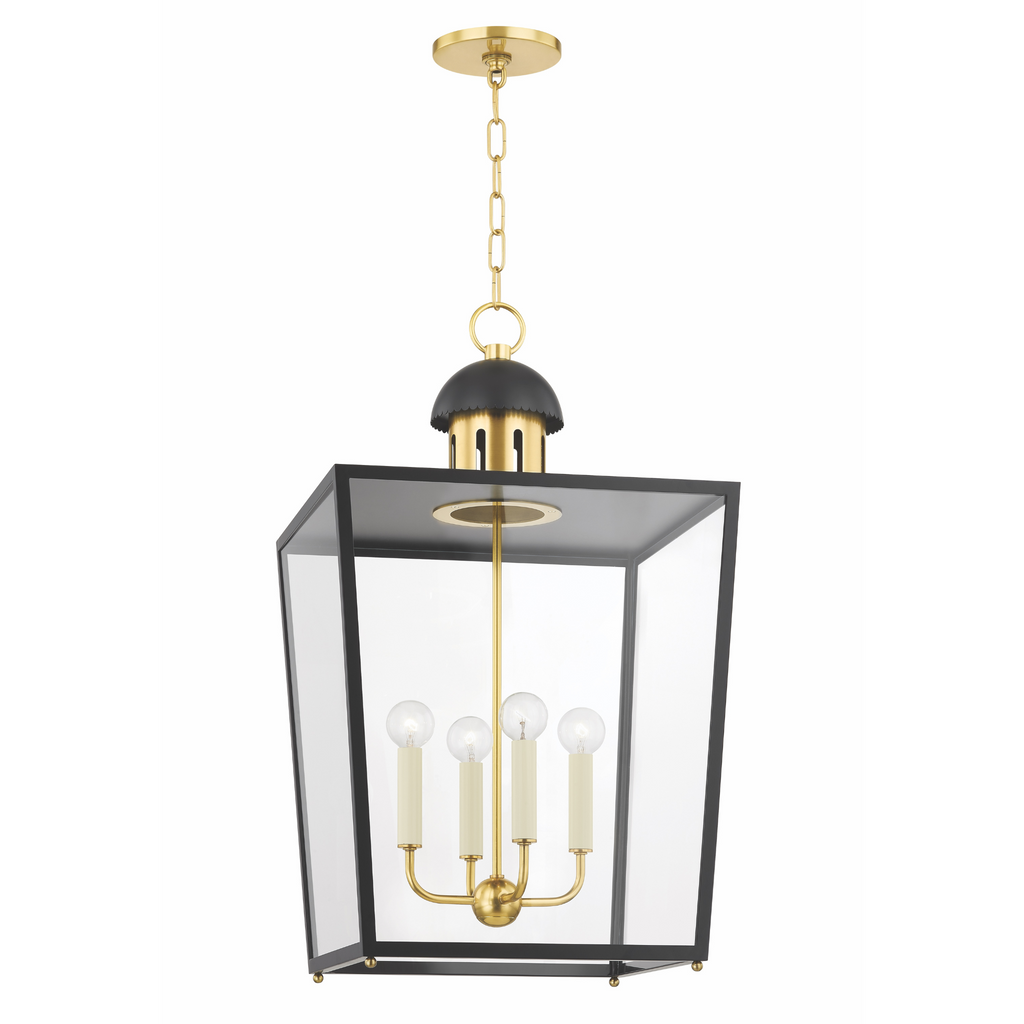 Aged Brass & Black June Lantern Pendant - The Well Appointed House