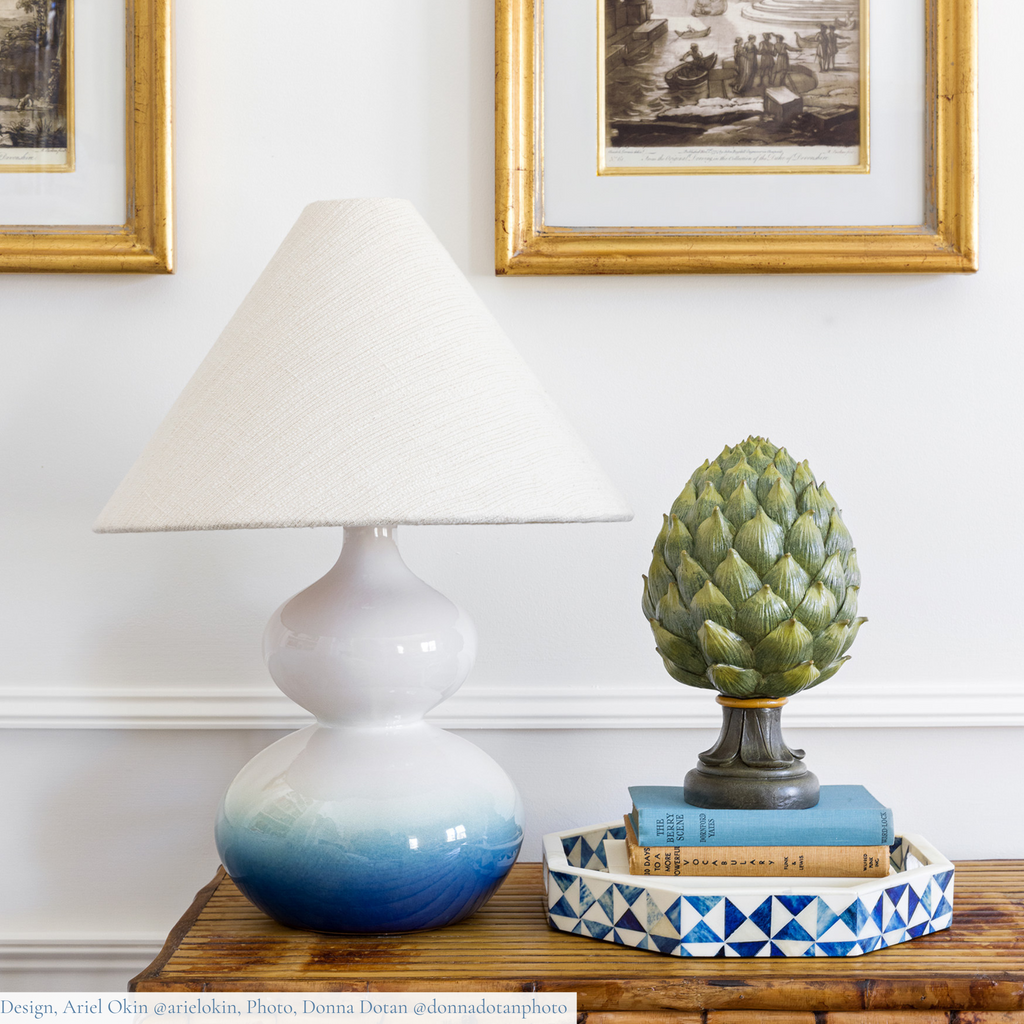 Aimee Double Gourd Ombre Blue Table Lamp - The Well Appointed House