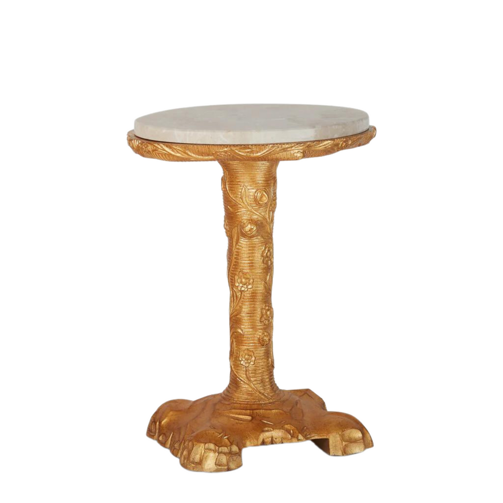 Albero 18th Century Rococo Inspired Gold Drinks Table - Side & Accent Tables - The Well Appointed House