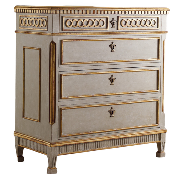 Antique Grey Regency Chest with Gold Leaf Details – The Well Appointed House