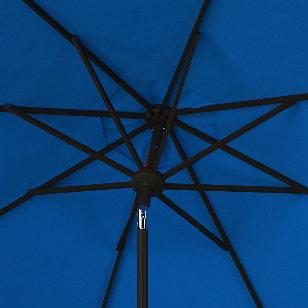 Aqua Blue Scalloped Edge Auto Tilt 9' Outdoor Patio Umbrella - The Well Appointed House
