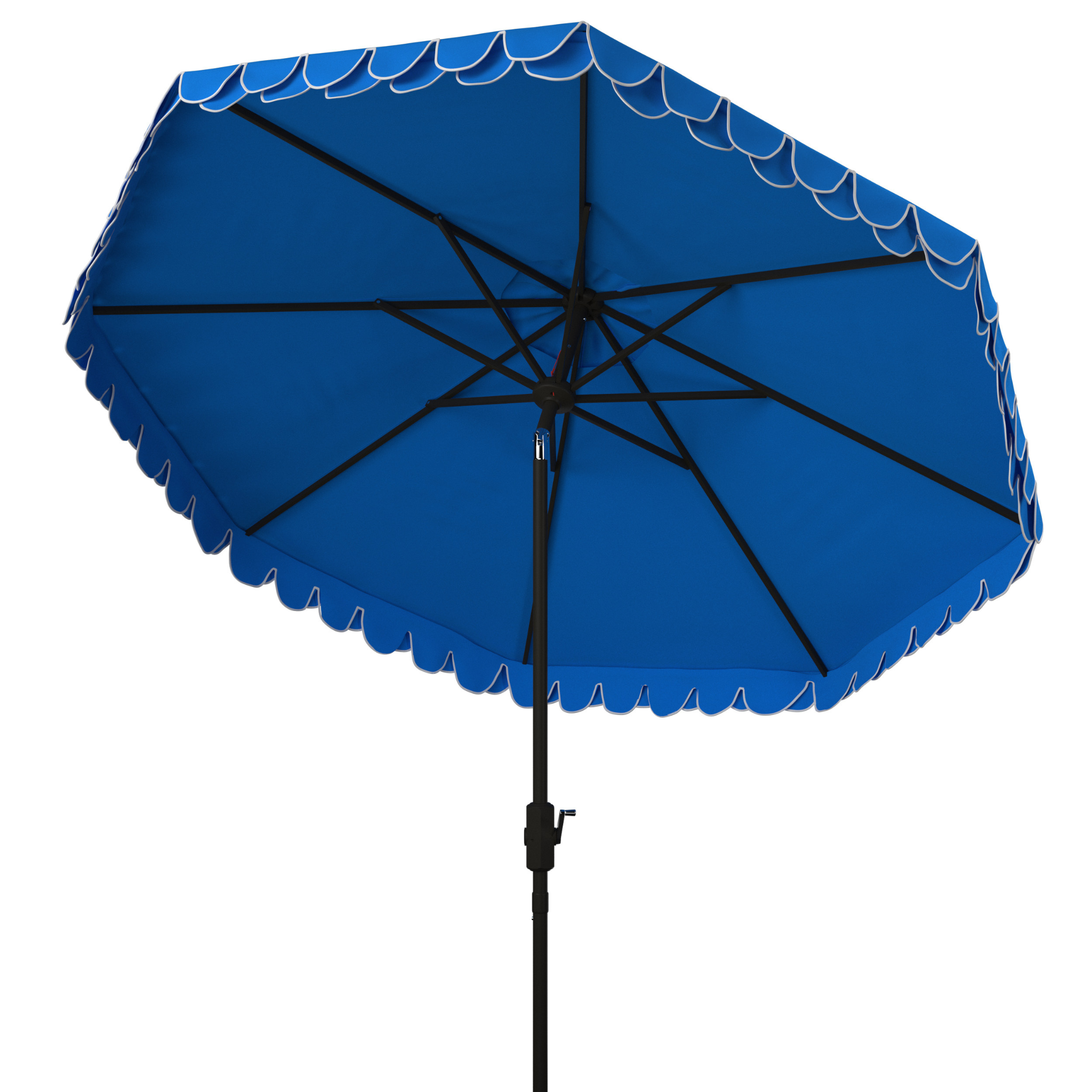 blue wave santorini ii offset patio umbrella Aqua Blue Scalloped Edge Auto Tilt 9' Outdoor Patio Umbrella – The Well Appointed House