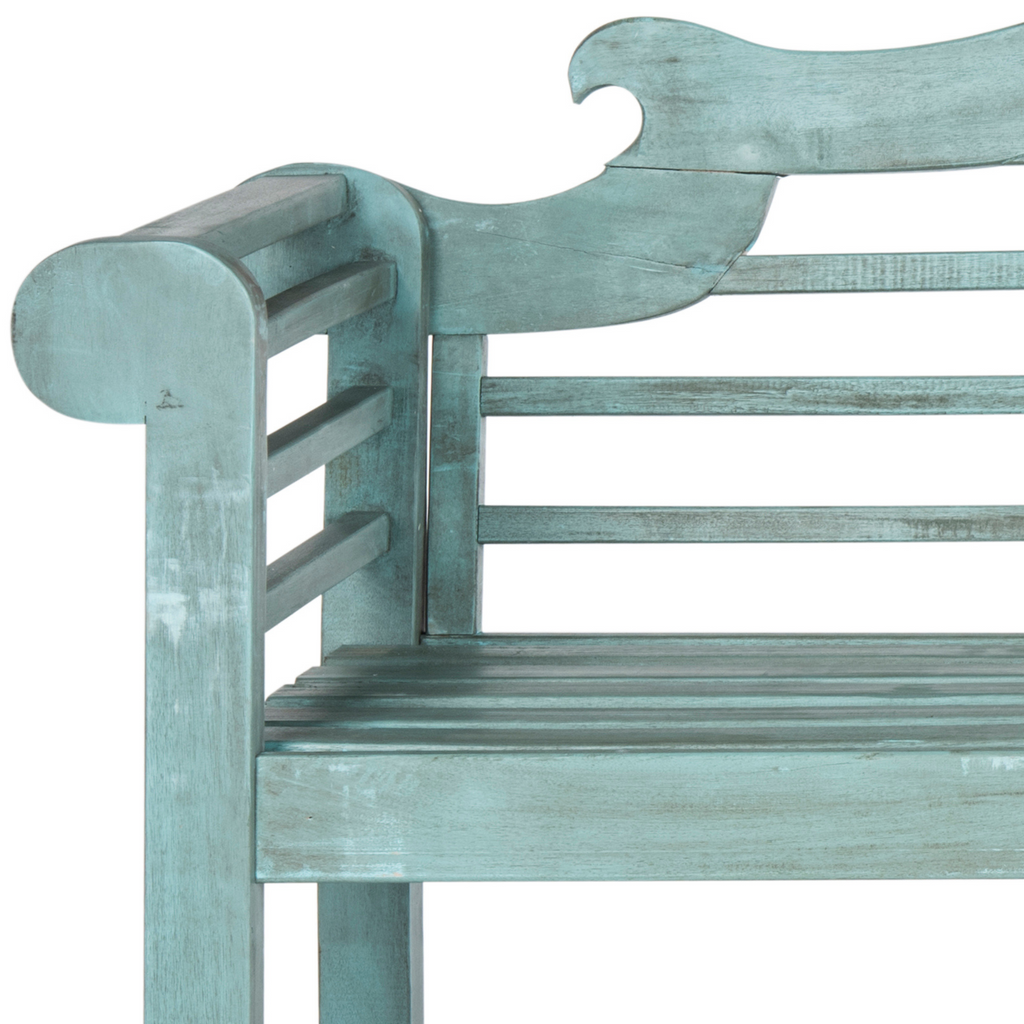 Arched Garden Bench in Beach House Blue - The Well Appointed House