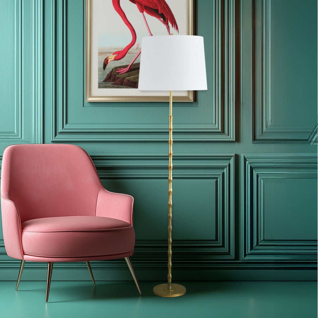 Artois Floor Lamp in Aged Brass - The Well Appointed House