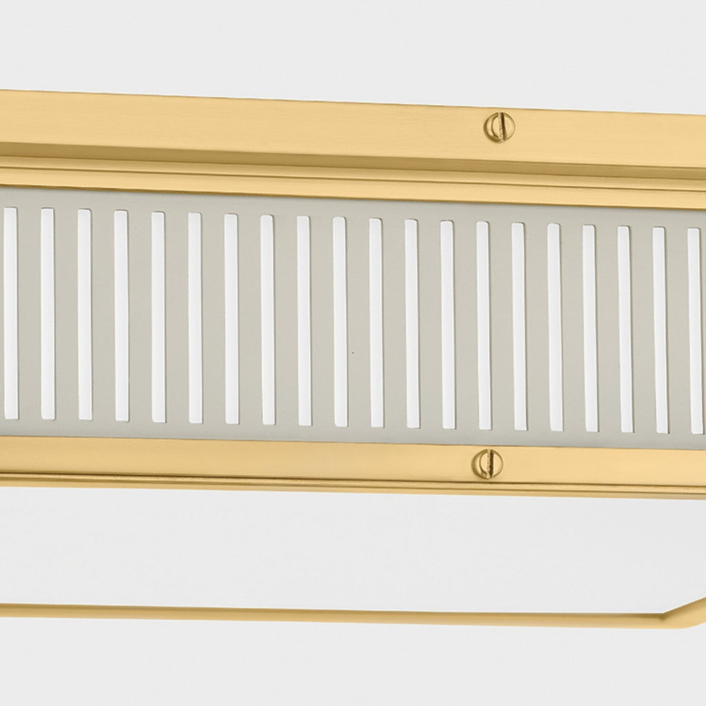 Ashdown Square Flush Mount Aged Brass and Off White - The Well Appointed House