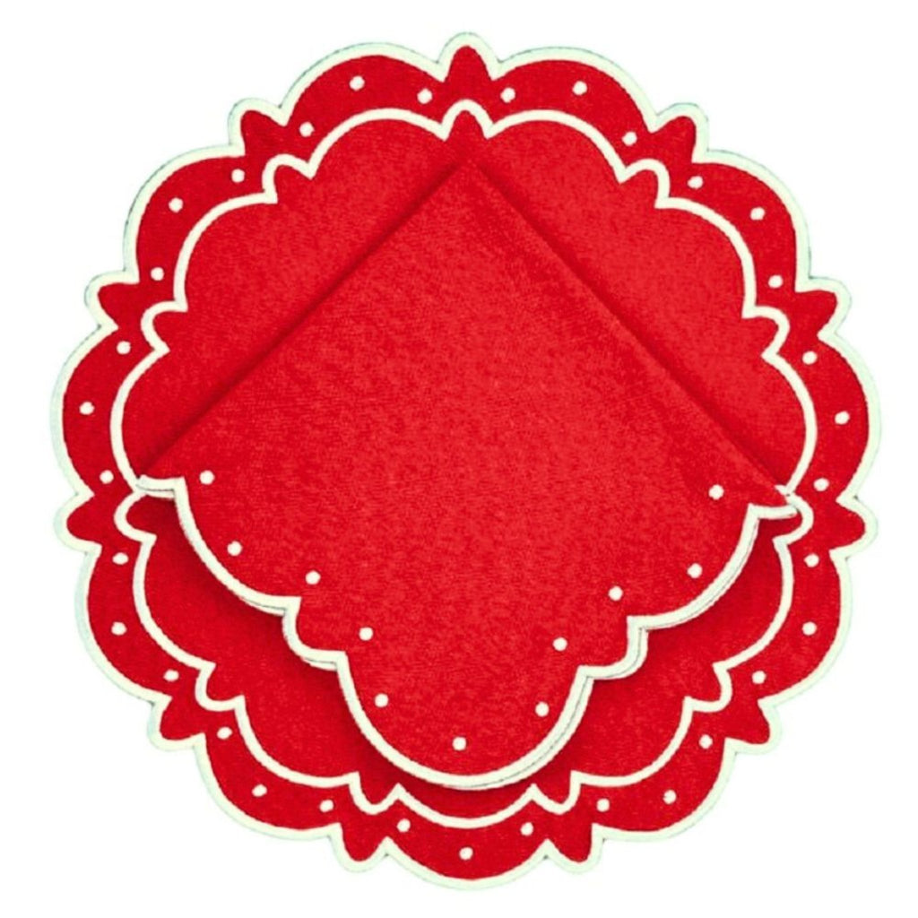 Ava Placemat in Red, Set of 4 - The Well Appointed House 