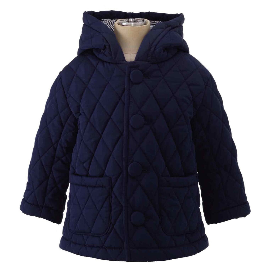 Baby Boys Navy Quilted Jacket - The Well Appointed House