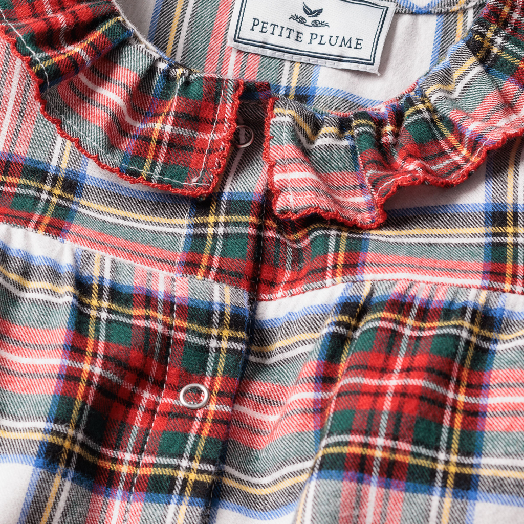 Baby's Twill Madeline Romper in Balmoral Tartan - The Well Appointed House