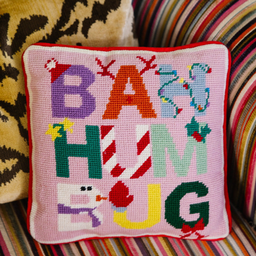 Bah Humbug Needlepoint Pillow - The Well Appointed House