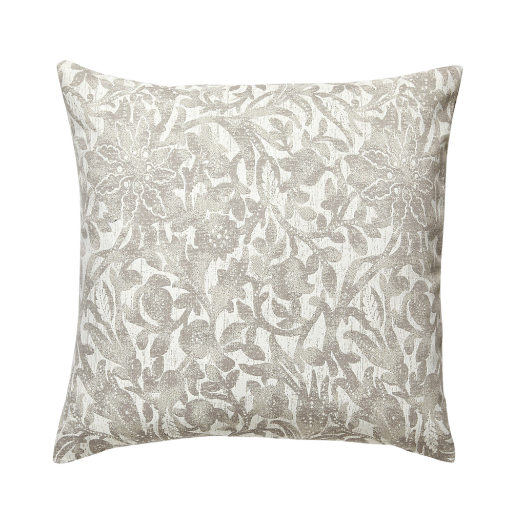 Bali Outdoor Stone Grey Floral Throw Pillow - The Well Appointed House