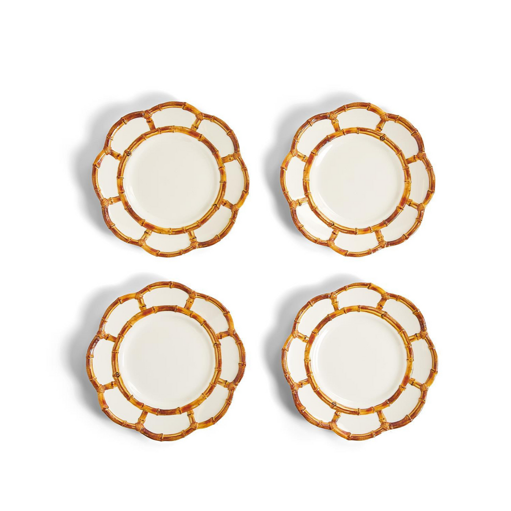 Set of Four Bamboo Touch Melamine Salad / Dessert Plates - Dinnerware - The Well Appointed House