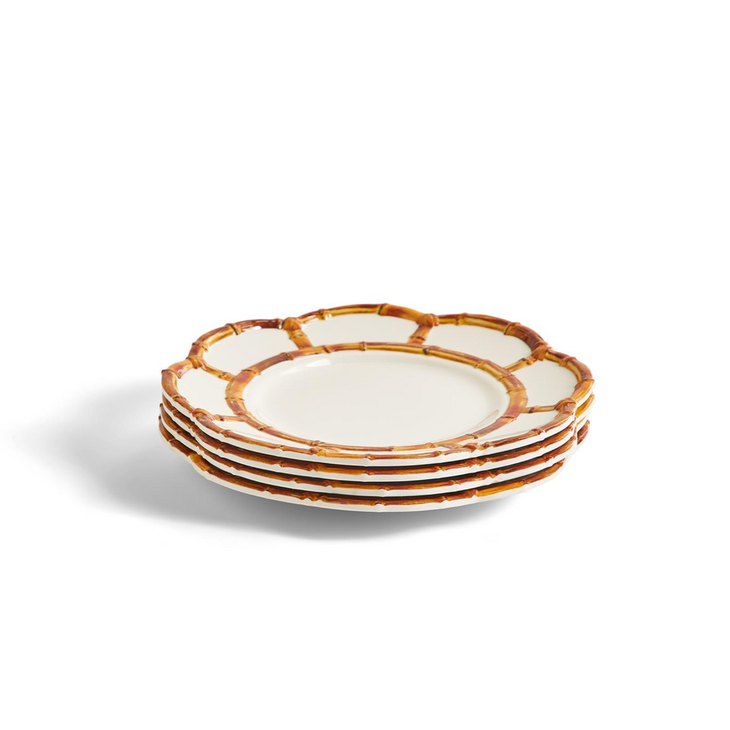 Set of Four Bamboo Touch Melamine Salad / Dessert Plates - Dinnerware - The Well Appointed House