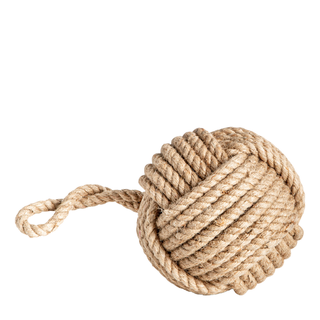 Beige Sisal Monkey Fist Knot Doorstop - Decorative Objects - The Well Appointed House