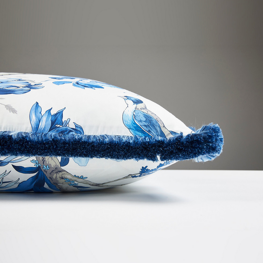 Belize Bird and Foliage Fringed Pillow - The Well Appointed House