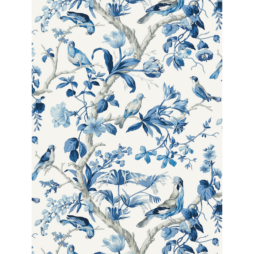 Belize Blue Porcelain Wallpaper - The Well Appointed House