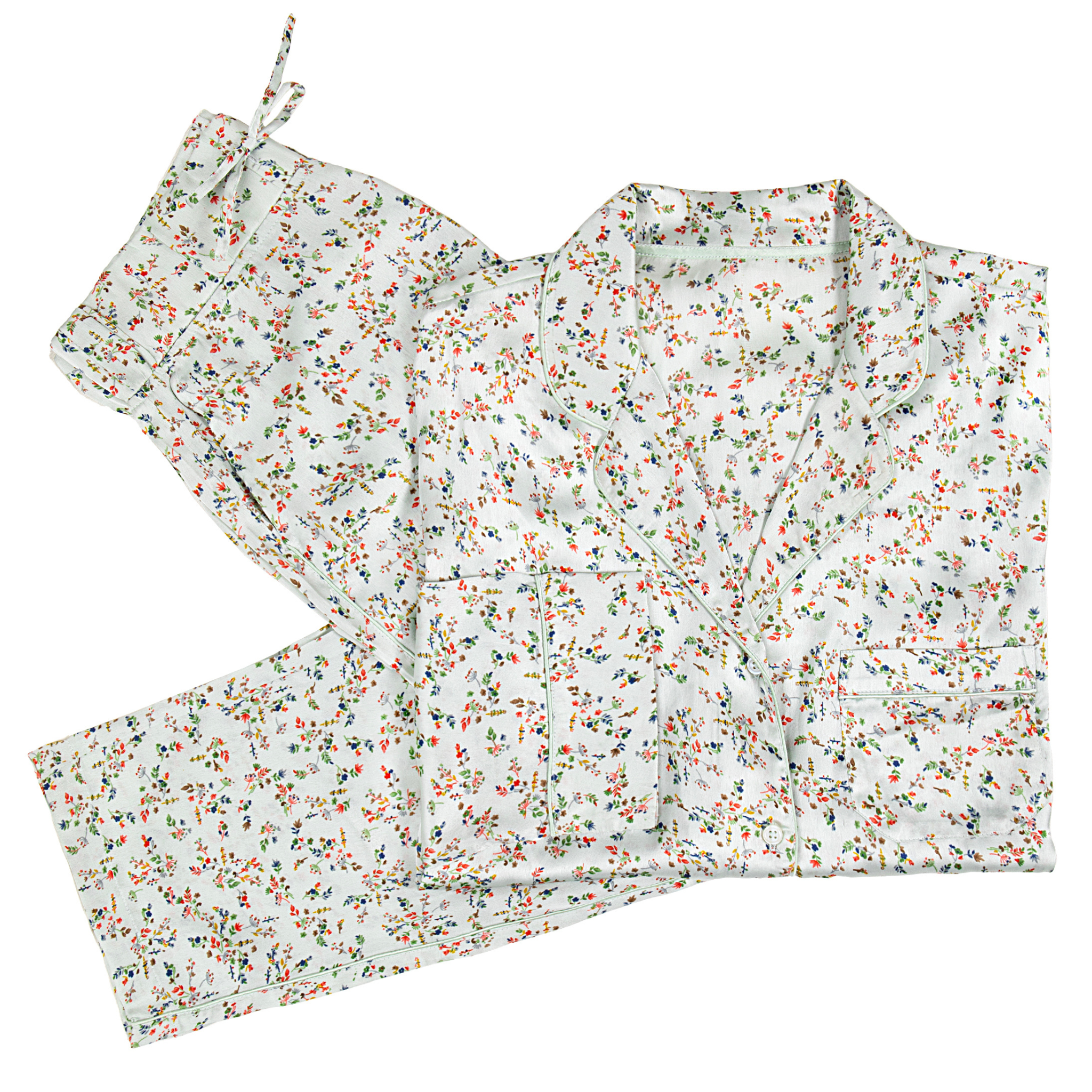 Birdie Satin Long Floral Pajamas – The Well Appointed House