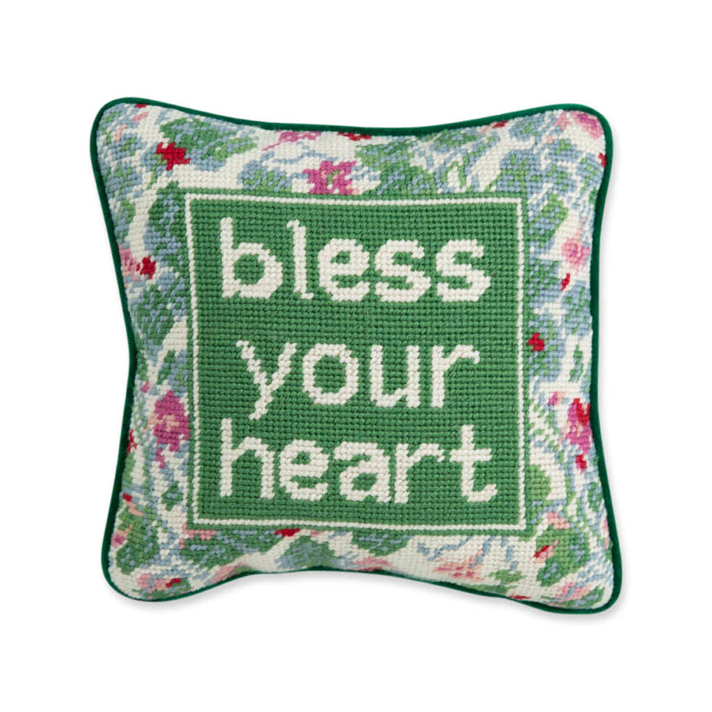 Bless Your Heart Needlepoint Pillow - The Well Appointed House