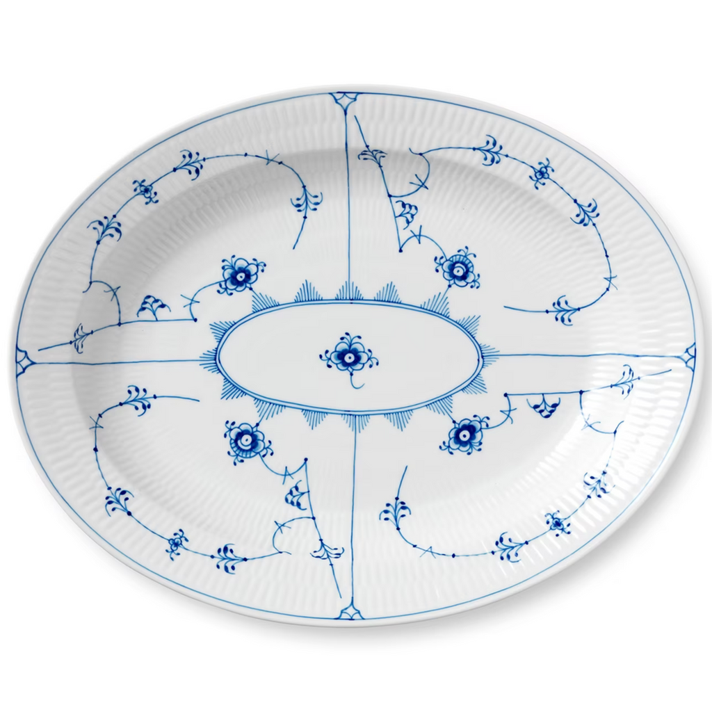 Blue Fluted Plain Dish - Well Appointed House