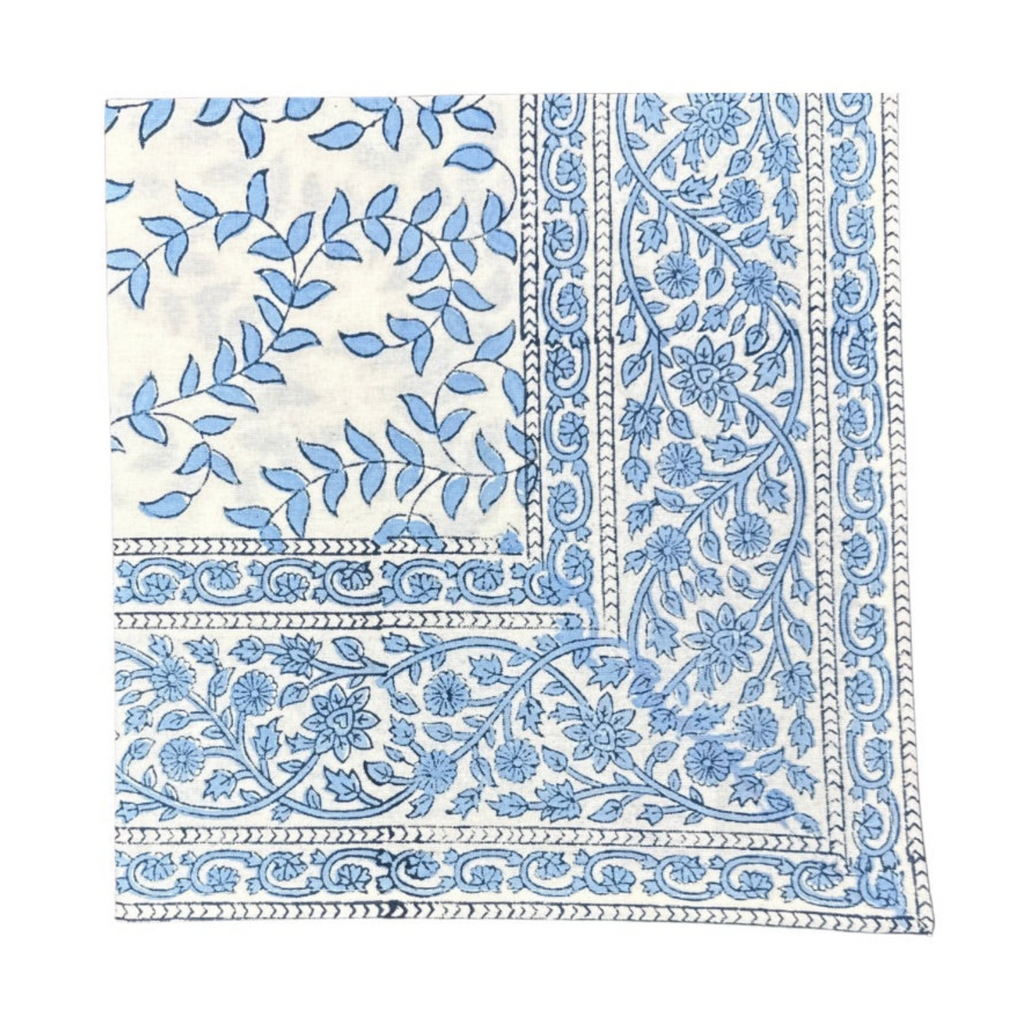 Blue Leaves Napkins, Set of Four - The Well Appointed House