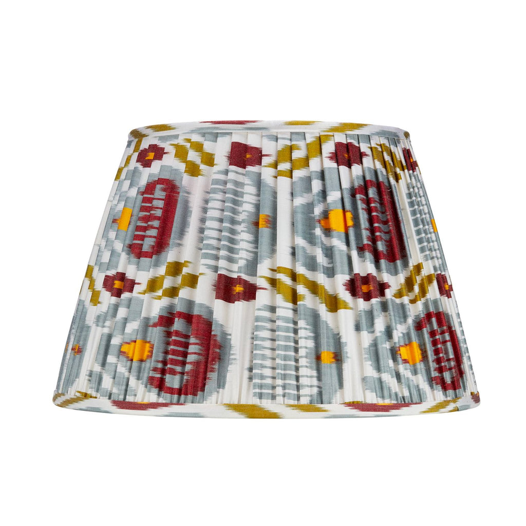 Blue, Red, Green, and Yellow Ikat Pleated Lamp Shade - Available in Multiple Sizes-The Well Appointed House
