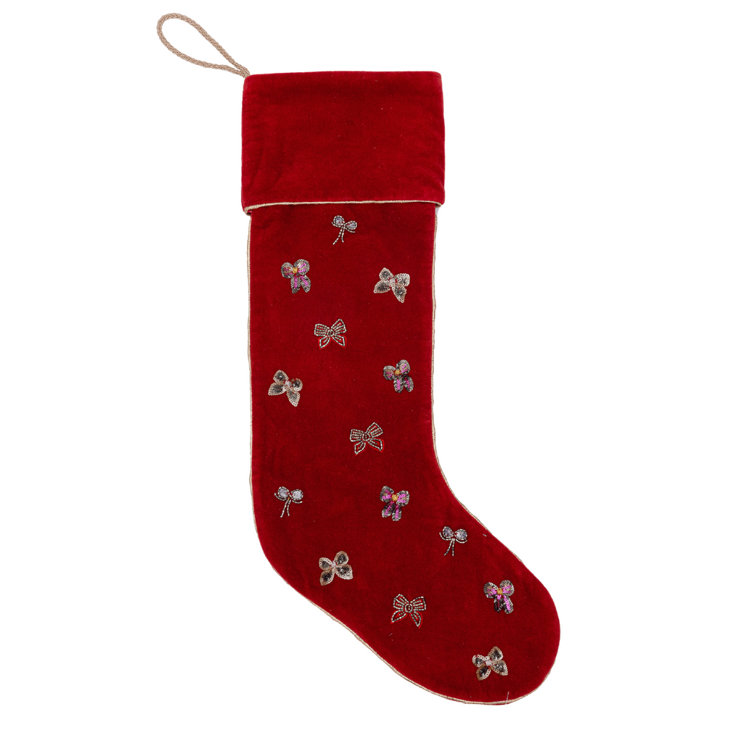 Bow Stocking, Red - The Well Appointed House