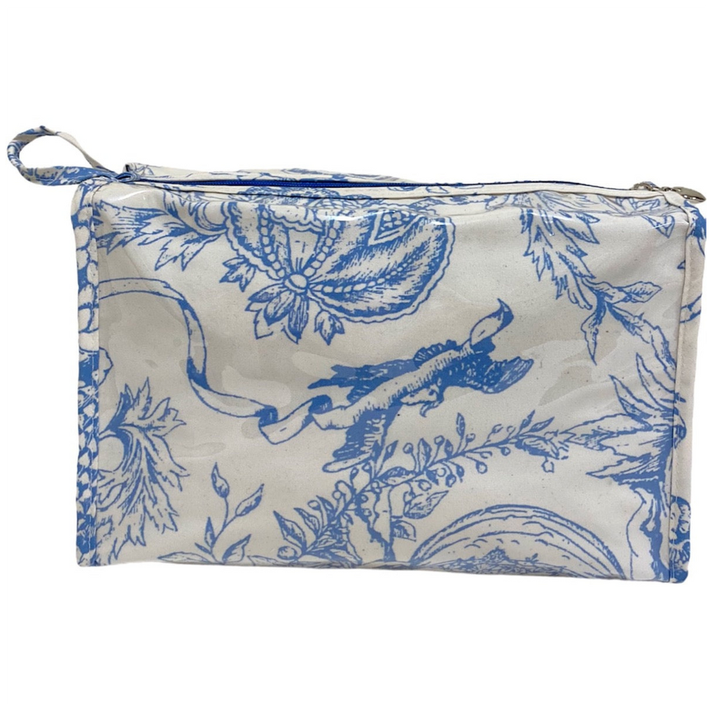 Box Cosmetic Bag in Blue Pineapple Garden - The Well Appointed House