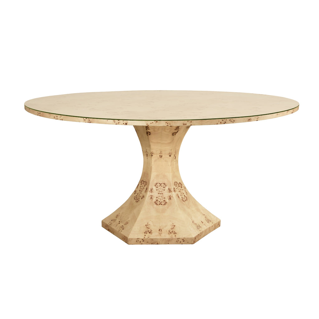 Bryce Round Dining Table With Glass Top - The Well Appointed House