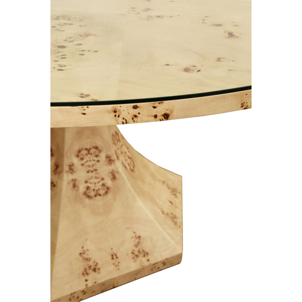 Bryce Round Dining Table With Glass Top - The Well Appointed House