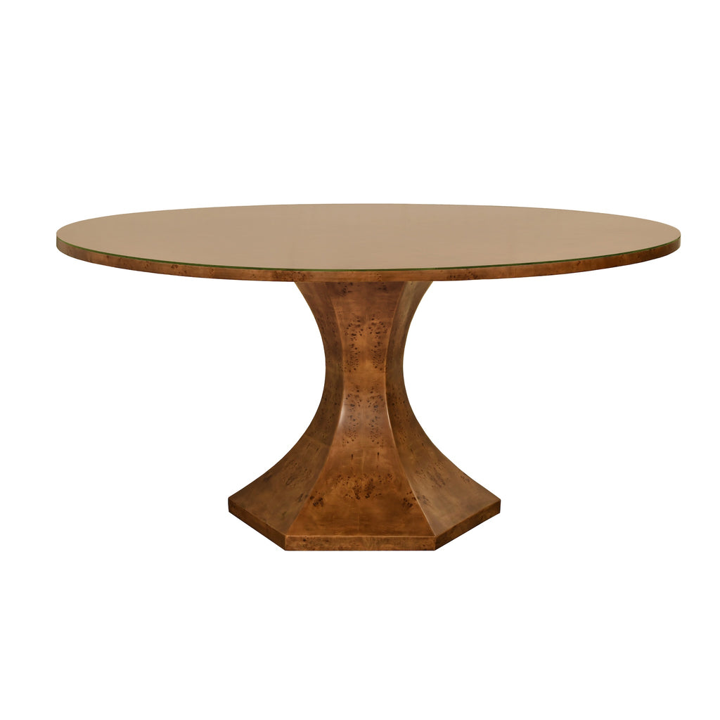 Bryce Round Dining Table With Glass Top - The Well Appointed House