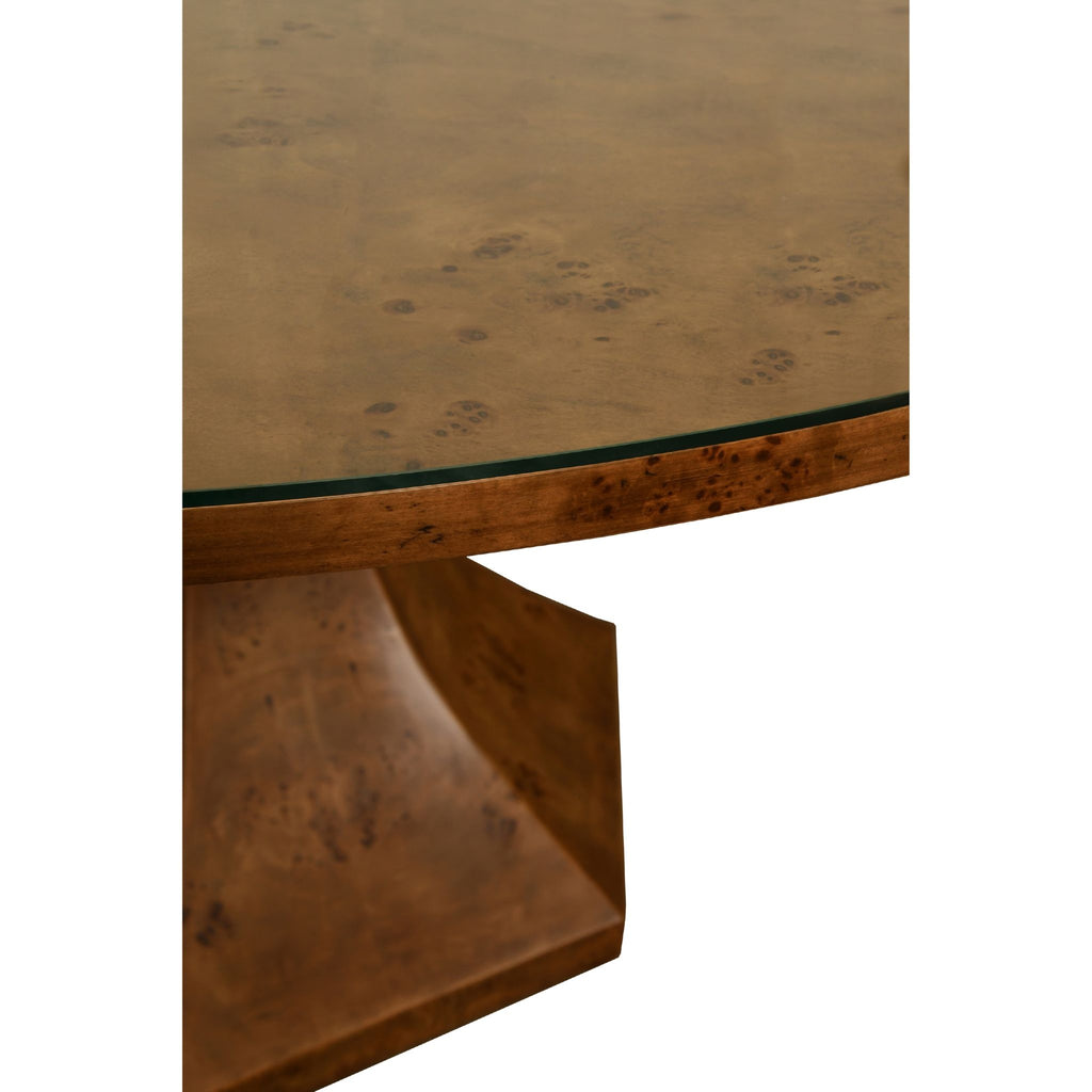 Bryce Round Dining Table With Glass Top - The Well Appointed House