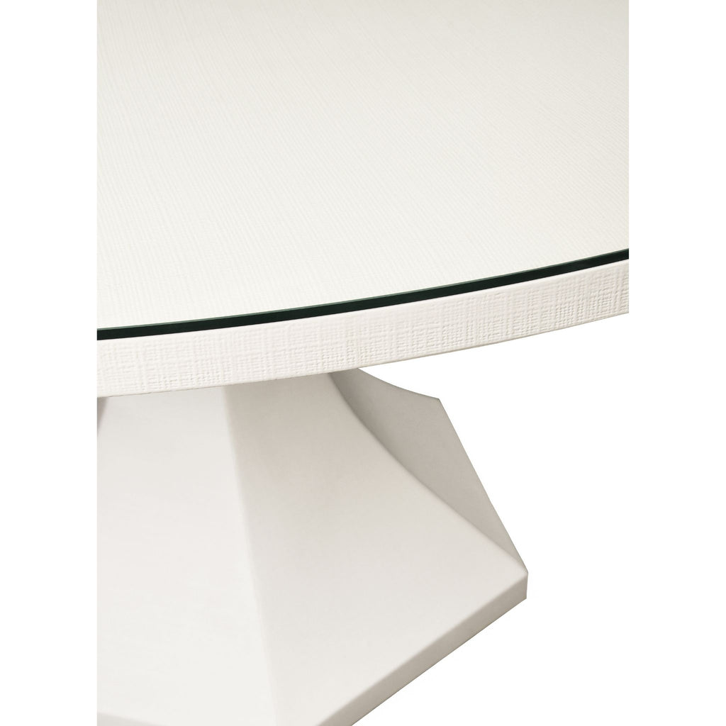 Bryce Round Dining Table With Glass Top - The Well Appointed House