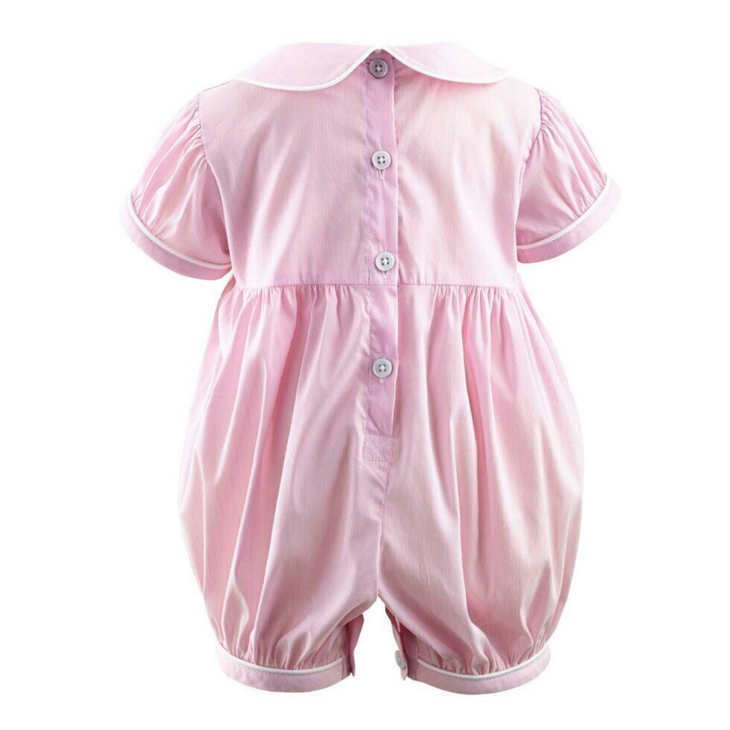 Bunny Smocked Babysuit in Pink - The Well Appointed House
