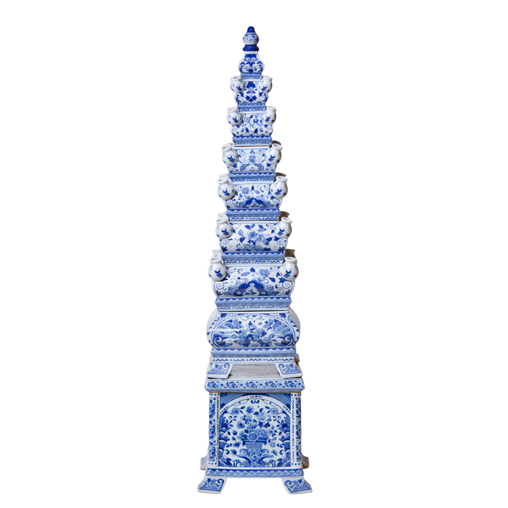 Blue and White Tall Porcelain Tulipiere - The Well Appointed House