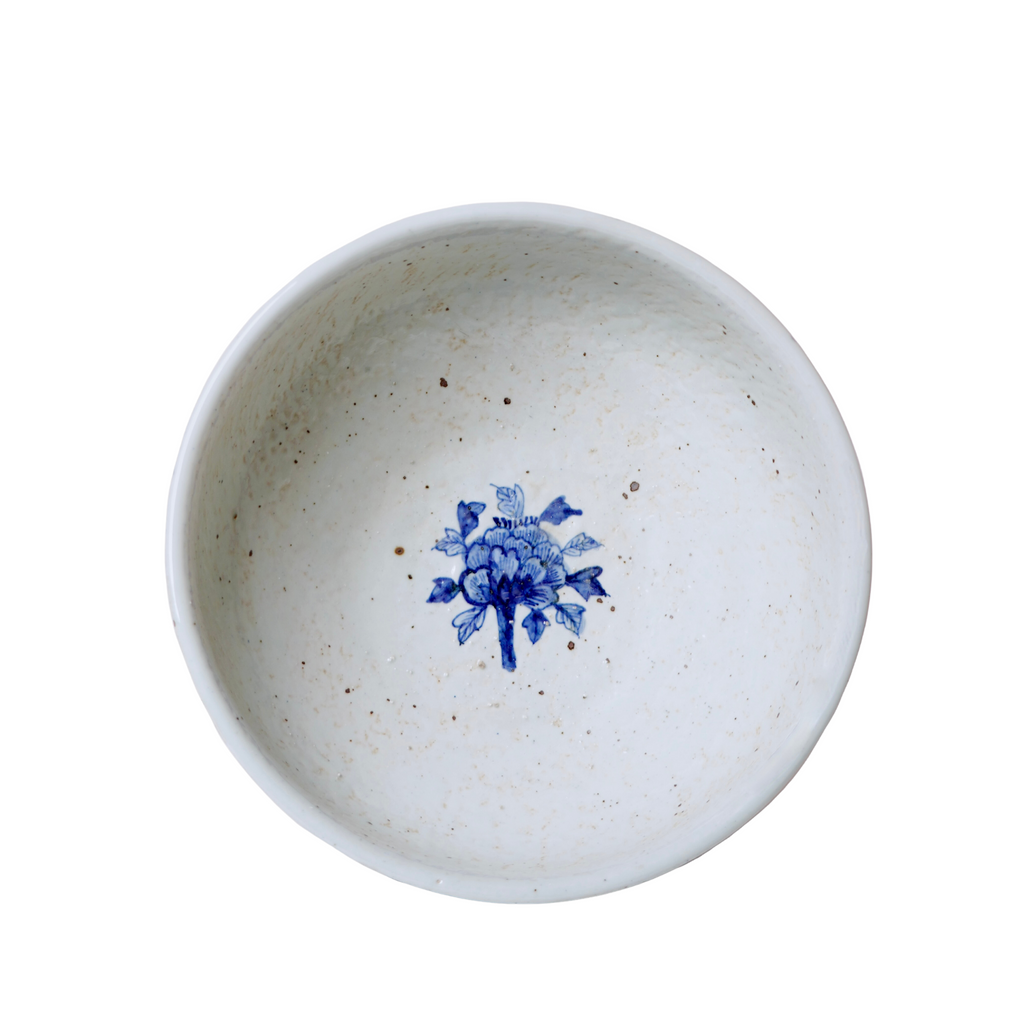 Blue and White Porcelain Floral Bowl - The Well Appointed House