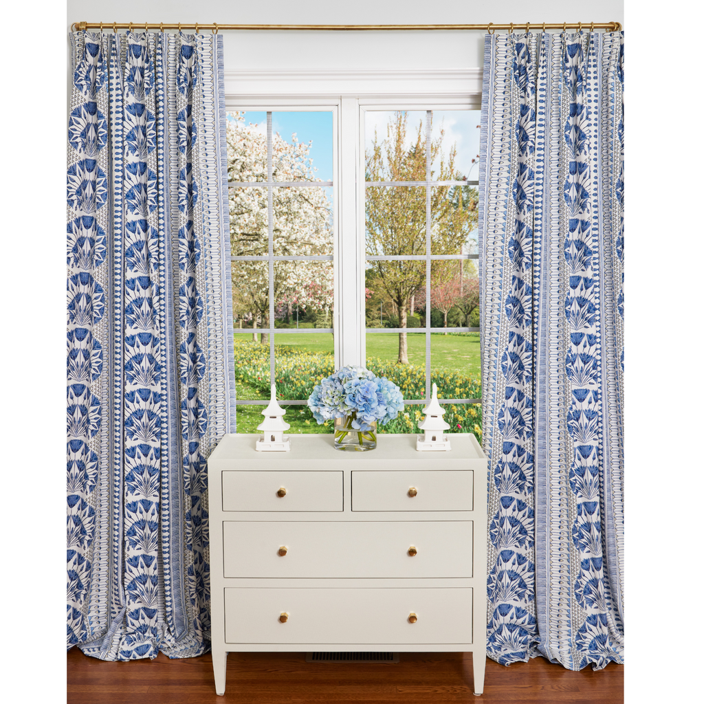 Fixed Panel Drapery Cairo Blue Single Drapery Panel – The Well Appointed House
